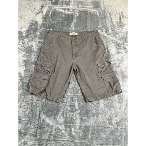 Wrangler Authentics Gray Cargo Shorts Mens Size 34 100% Cotton Casual Outdoor
